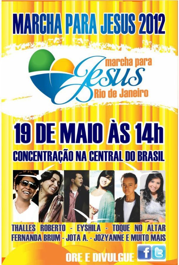 Marcha para Jesus levará multidão às ruas do Rio neste sábado | Notícias Evangélicas Gospel Cristãs Marcha para Jesus levará multidão às ruas do Rio neste sábado | Notícias Evangélicas Gospel Cristãs
