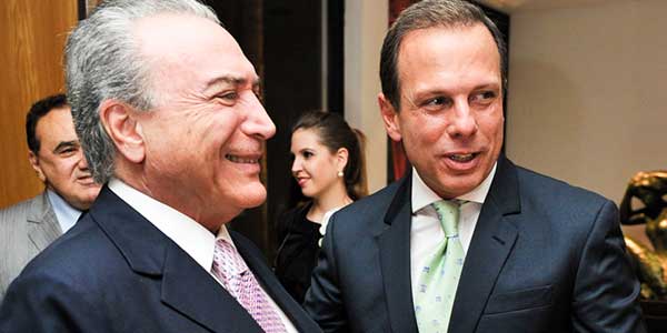 Michel Temer elogia visão de João Doria para manter aliança com o Partido