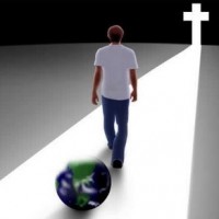 Homem Seguindo a Cruz de Cristo Homem Seguindo a Cruz de Cristo